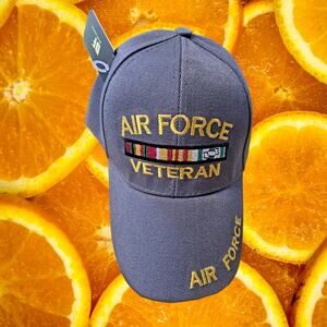 NWT DF Gray Air Force Veteran Hook and Loop Closure Adjustable Baseball Hat Cap